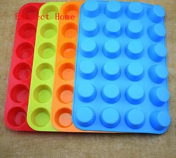 

120pcs DIY silicone cupcake mold 24 cups creative cake mould non-stick 4 colors cupcake modeling tools