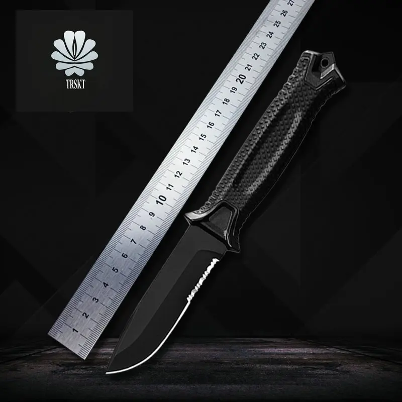Trskt 1500 Нож с фиксированным лезвием, 12c27 стальное лезвие, ручка из стекловолокна ABS, нейлоновая оболочка, охотничьи ножи для выживания, кемпинга, открытый инструмент