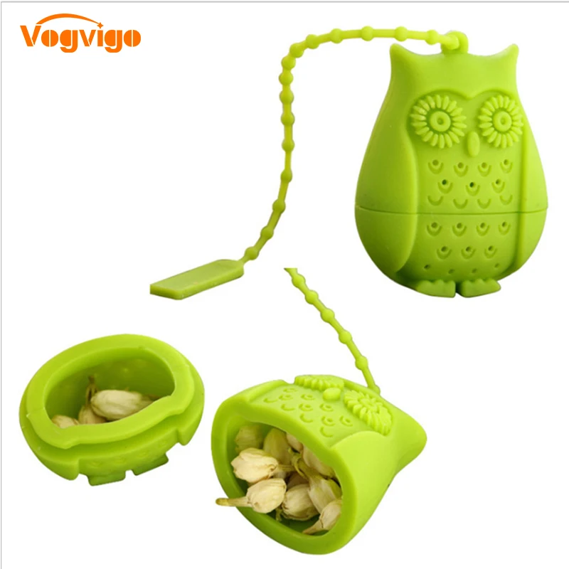 

4YANG Silicone Tea Strainer Cute Owl Tea Bag Tea Tools Herbal Spice Infuser Filter Tea Ball With a Sling