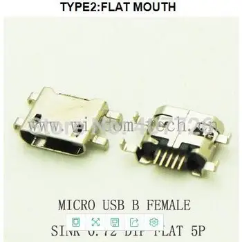 

10pcs/lot Micro USB 5P Connector Mini USB Jack Socket sink 0.72 FLAT MOUTH Width 1.0