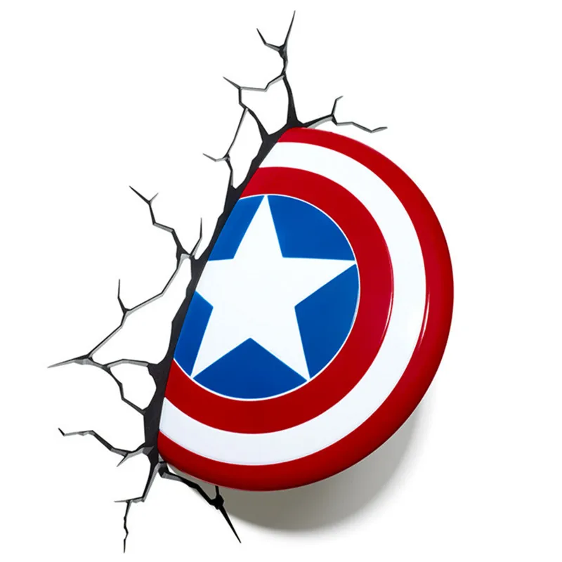 

3D Toys Wall Lamps Avengers Creative Led Night Light for Children Kids Gift Bedside Bedroom Living Room Captain America Shield