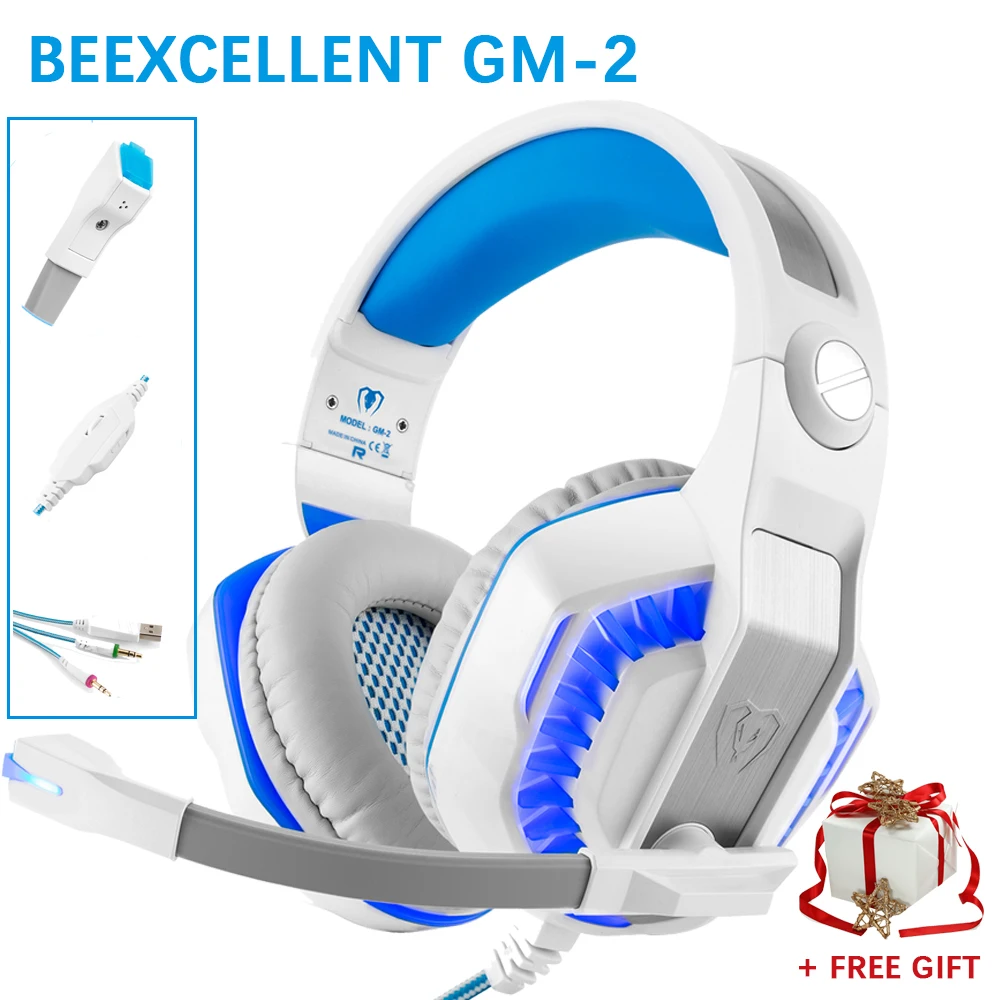 Beexcellent GM 2 игровая гарнитура наушники с микрофоном поддерживает новый Xbox One PS4 PC