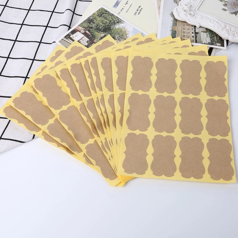 Vintage Blank Kraft Label Handmade Sealing Sticker for Gift Packaging DIY 120Pcs adhesive stickers packaging stickers kraft paper stickers