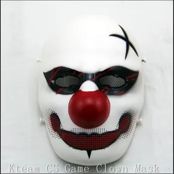 

Top Grade 100% Resin Party Cosplay Mask Masqu Scary Clown Mask Payday Halloween Joker Mask For Party Mascara Carnaval Free size