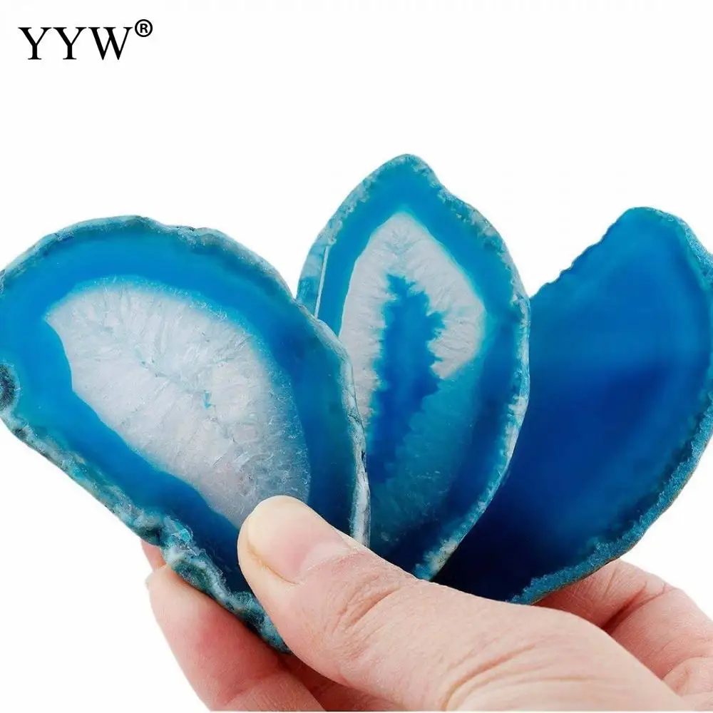 5pcs Natural Onyx Charms Pendants Hole Multi Colorful Slice Irregular Natural Agat Crystal Stone Quartz Wholesale Place cards