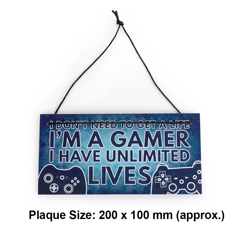 

1PC Gamer Gaming Plaques Bedroom Gifts Funny Novelty Christmas Birthday Gift For Son Brother Hanging Sign Home Decoration