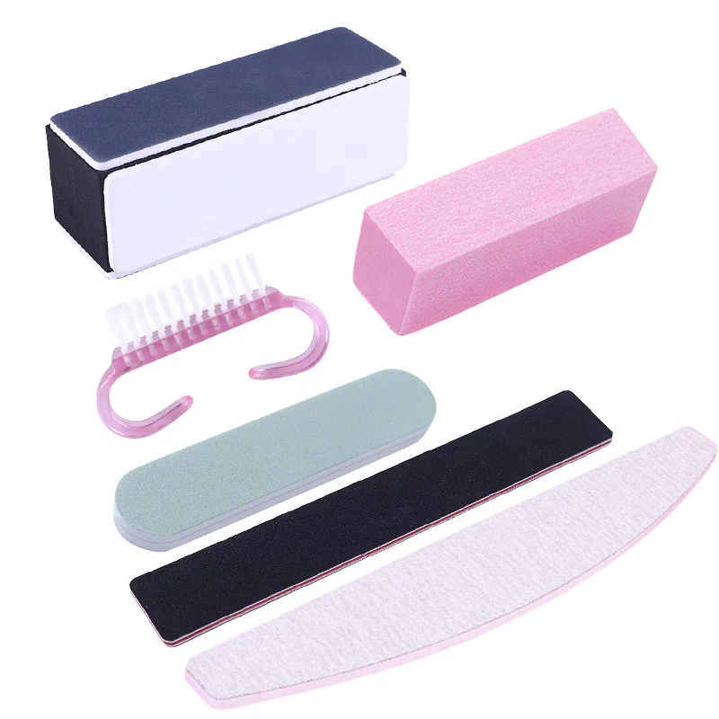 

6Pcs Nail Art Sponge Buffer Block Manicure Buffing Sanding Files Nail Brushes Polish DIY Tool Kits UV Gel Nail Polish