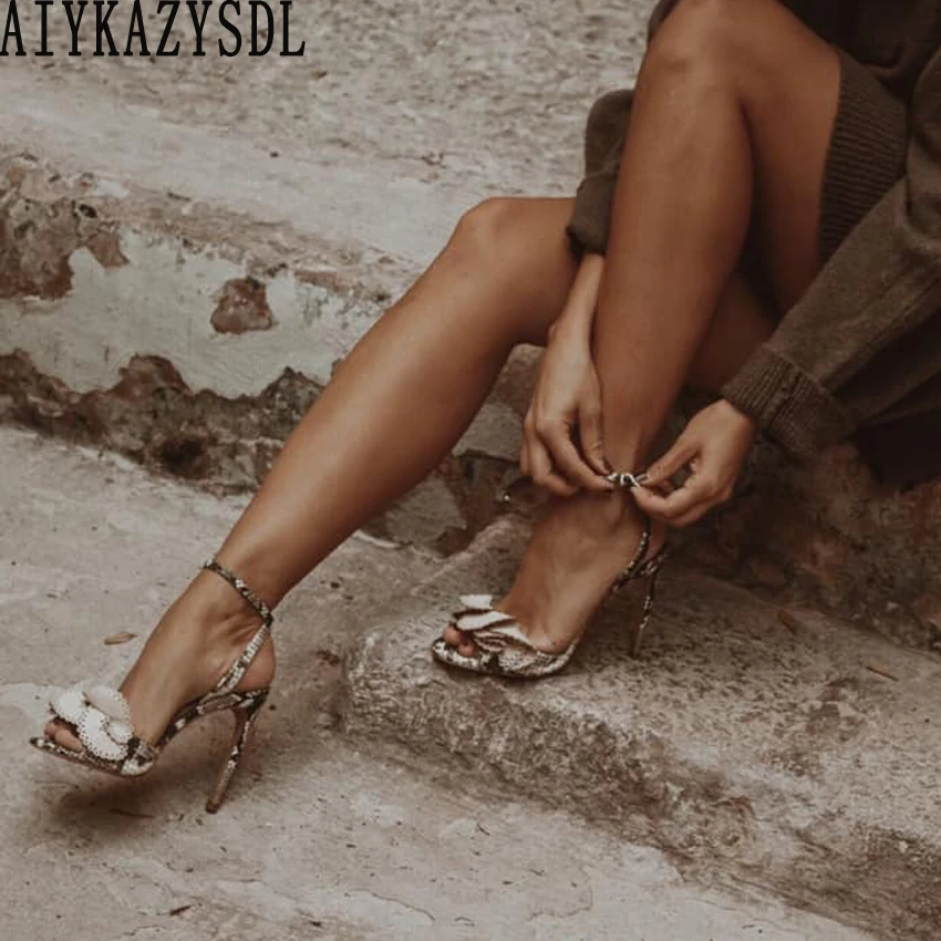 faux snakeskin heels