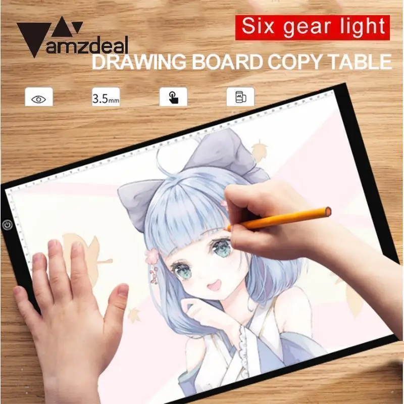 

A4 Ultra Thin LED Copy Board Tracing Board Drawing Supply Animation Copying Dimmable Portable Light Tracing Board Copy Pads