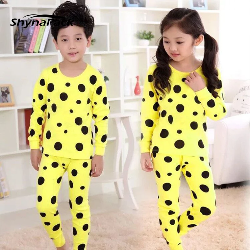 

Unisex Home Wear Pajamas for Girl Boy Sweater Trousers Set Fashion Children's Sleepwear Baby Little Kid Infantil Pattern Dot