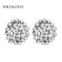 Дикие и свободные минималистичные серьги-гвоздики геометрической формы для женщин, сплав, полые серьги, 3 вида стилей, круглая луна, необычные серьги, ювелирное изделие