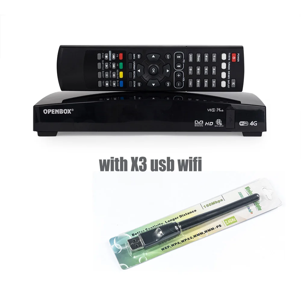 VONTAR Openbox V8S Plus DVB-S2 цифровой спутниковый ресивер Поддержка Xtream USB Wifi Youtube Biss Key Card Sharing NEWCAMD - Цвет: V8S Plus with wifi