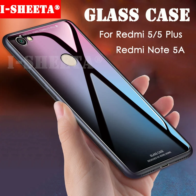 Hybrid 9H Tempered Glass Hard Back Case For Redmi 5 Plus 5A 4A Soft TPU Silicone Frame Cover Xiaomi Note Prime 4 4X |
