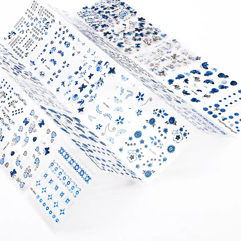30Sheets/Lot Nail Sticker 6.3*5cm Blue&silver Butterfly Pattern 3D Nail Art Decal Sticker For Nail Decoration Nail Manicure 30Sheets/Lot Nail Sticker 6.3*5cm Blue&silver Butterfly Pattern 3D Nail Art Decal Sticker For Nail Decoration Nail Manicure
