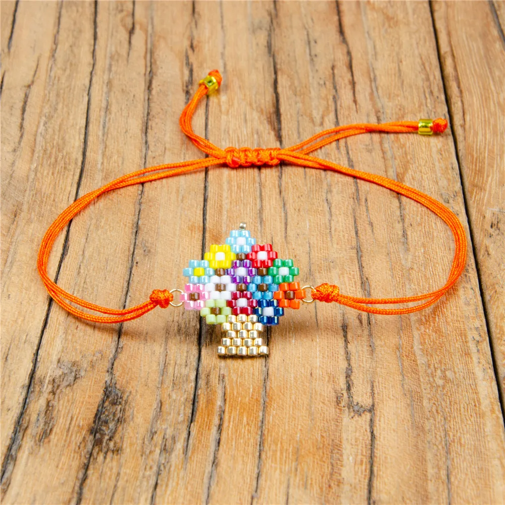 Браслет в стиле бохо Delica MIYUKI Tree Of Life Charm Pulseiras женские ювелирные изделия Золотой корпус веревочный браслет ручной работы тканый подарок