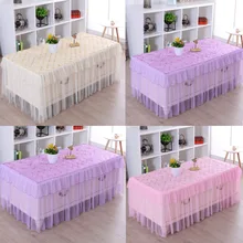 Кружевная Цветочная скатерть винтажная Большая Скатерть для свадебной вечеринки модная настольная юбка