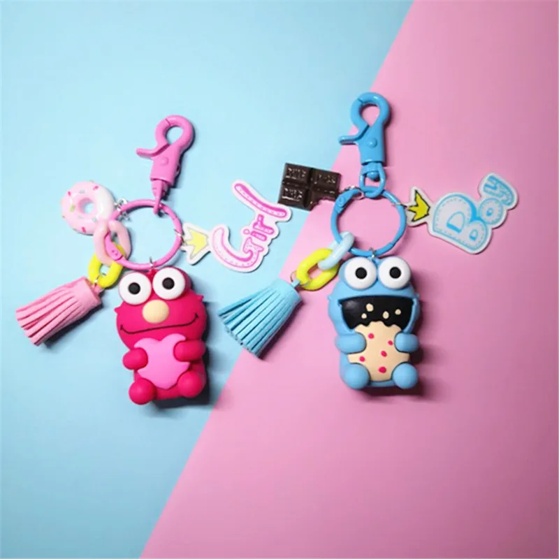 

Cute Sesame Street Keychain Animal Red Emma Key Ring for Women Girl Bag Handbag Purse Backpack Car Key Chain Pendant