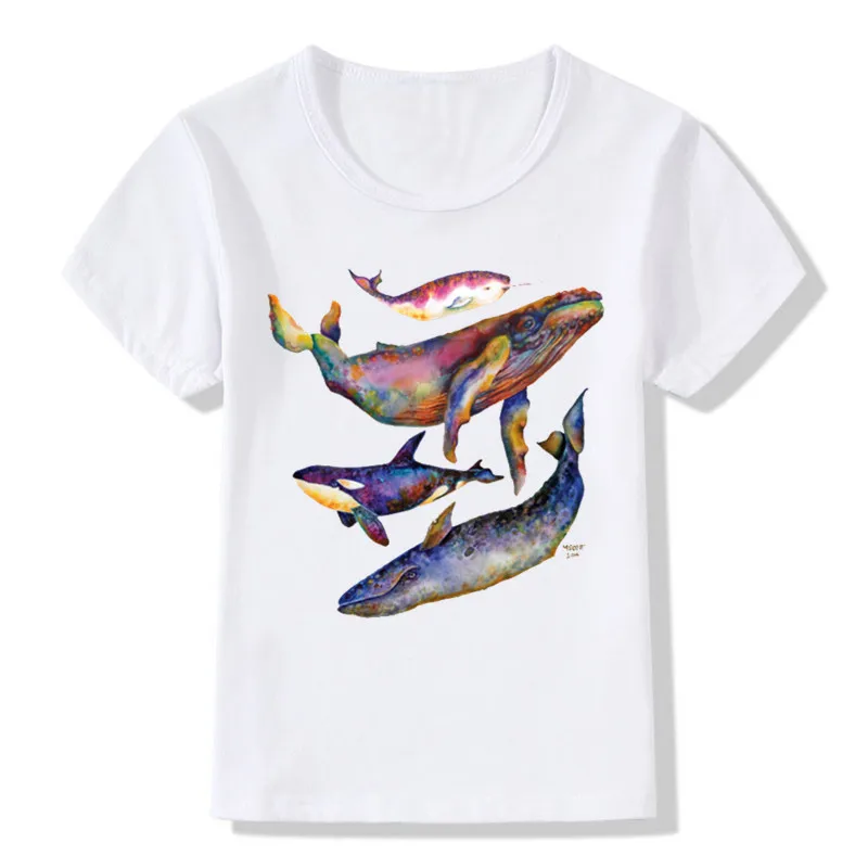 

2018 Children Cool Print Funny Whale Right Whale T shirt Boy Girl Baby Summer Casual Tops T-shirt Kids Cloths,HKP2304