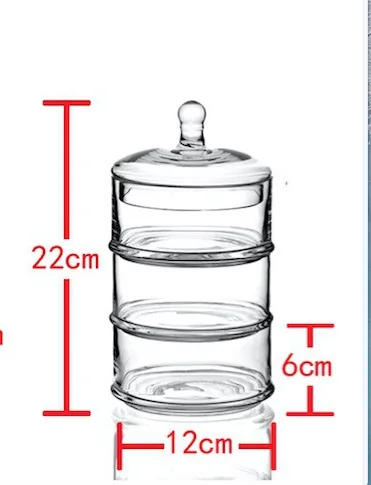 3 слоя стеклянная сахарница емкость для хранения специй нержавеющие Наборы для специй Ланч-бокс Свадебные Рождественские украшения - Цвет: 2