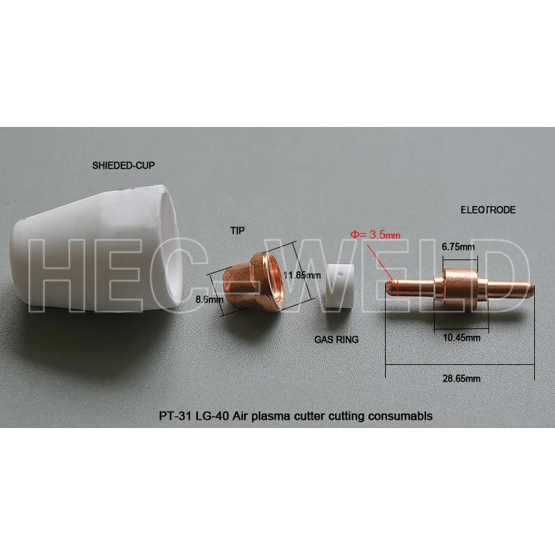 PT-31 Air Plasma Cutter Consumables KIT LG-40 Plasma Nozzles TIPS Fit Cut-40 50D CT-312 HEC-WELD