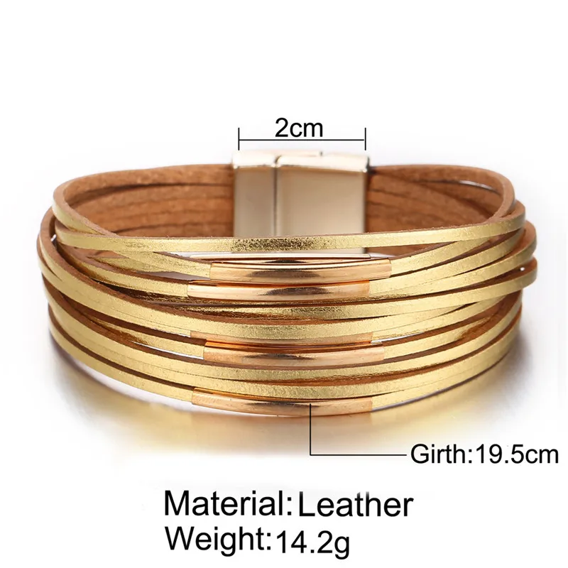 Если вы мода золотой Многослойный кожаный браслет браслеты женские винтажные облегающие амулетные браслеты новые ювелирные изделия Прямая поставка