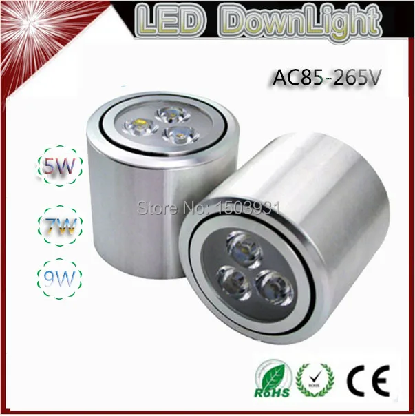 Free shipping led down light 7W 770lm AC85-265V High brightness spot lamp surface mounted ceiling lighting RoHS CE | Лампы и освещение