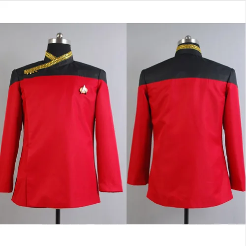 Halloween Men/'s Cosplay Costume Star Trek TNG Capt Picard Red Uniform