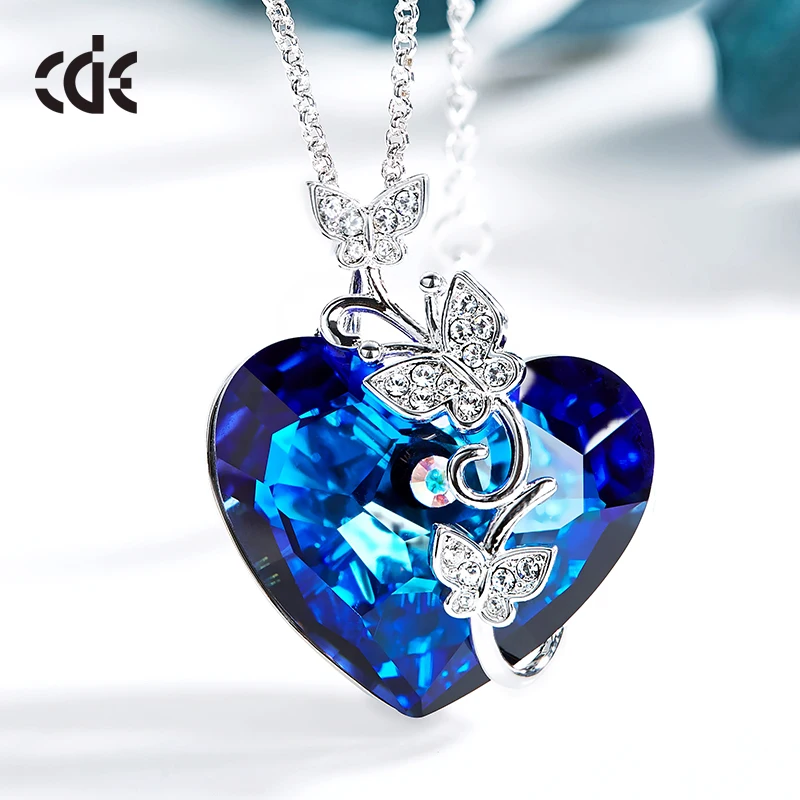 CDE кулон ожерелье украшено кристаллами от Swarovski сердце бабочка ювелирные изделия