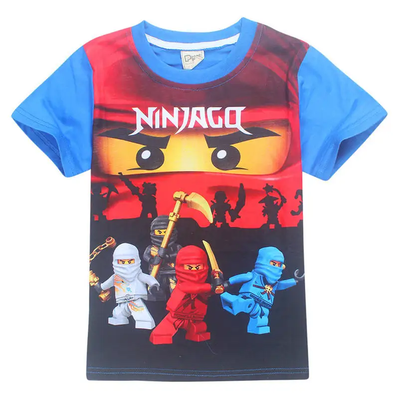 Футболки для мальчиков-ниндзя г. летние футболки для девочек Ninjago, футболка костюм Ninjago Одежда для мальчиков детская одежда футболки для детей от 4 до 10 лет - Цвет: blue