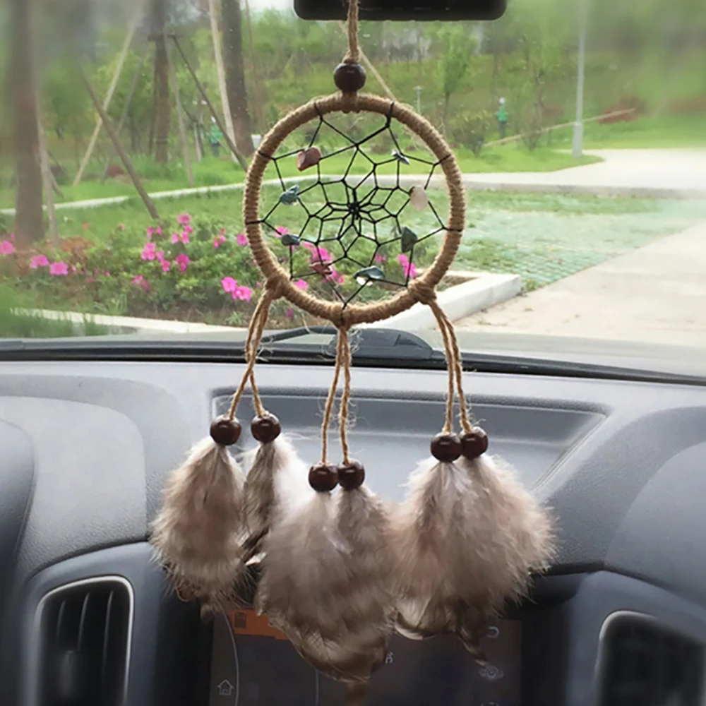 

Car Pendant Indian Style Feather Dream Catcher Wind Chimes Hanging Ornament Home Wall Dreamcatcher Suspension Decoration Gifts