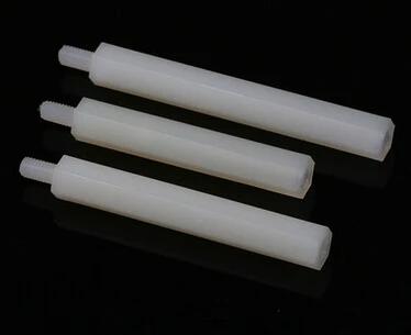 100pcs M4x30+6 mm Hexagon nylon column Single head isolation column support interval column Nylon plastic sticks 