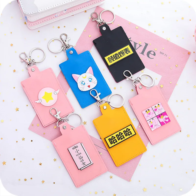

Japan Cat PU Leather Card Holders Women Business Cardholder Fashion Student Credit ID Cards Cover Cartoon Card Protection Case