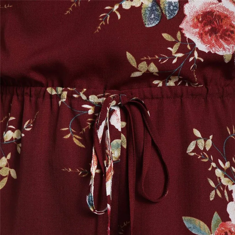  Womens Plus Size Bohemian Floral Casual Playsuits New 2019 Fashion Sexy Cold Shoulder Jumpsuit Bodysuit V-Neck Romper #E11 (24)