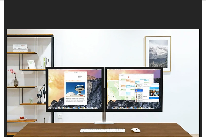 OL-2 алюминиевый регулируемый по высоте 17-32 дюймов двойной экран монитор держатель Arm полный движения кронштейн для монитора настольная подставка