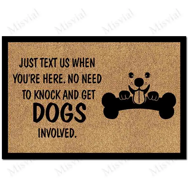 

Rubber Funny Mat Welcome Doormat In Entrance Door Just Text Us When You're Here.No Need To Knock and Get The Dogs Involved