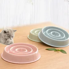 1 шт. миски для домашних животных противоскользящая миска для пищи не позволяющая заглатывать блюдо-кормушка пластиковые принадлежности для домашних животных Предотвращение ожирения миска для медленной еды