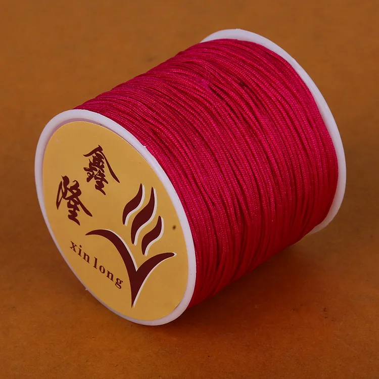 23 Цвета 50 м атласный нейлоновый китайский узел шнур макраме браслет плетеный шнур DIY кисточки вышивка бисером нить ювелирных изделий - Цвет: Fuchsia