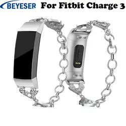 Металлический ремешок для Fitbit Charge 3 ремешок замена наручного браслета из нержавеющей стали для Fit bit Charge3 Смарт-часы ремешок