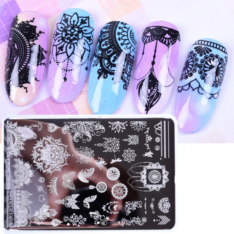 

Zjoy Plus Nail Art Stamping Plates 9.5*14.5CM Rectangle Geometric Pattern Stencils Template Stamp for Nails Stamping Polish