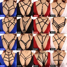 Черная обвязка для тела, бюстгальтер, укороченный топ, эластичная клетка, связывание, Harajuku, готический стиль, сексуальное женское белье, танцевальная одежда для женщин