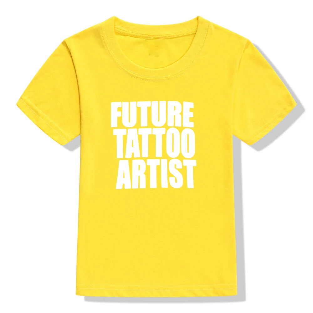 Летняя детская футболка для мальчиков с принтом «Future Tatto Artist» крутые футболки с короткими рукавами для маленьких девочек детская футболка топы с круглым вырезом, одежда для мальчиков - Цвет: 41K2-KSTYE-