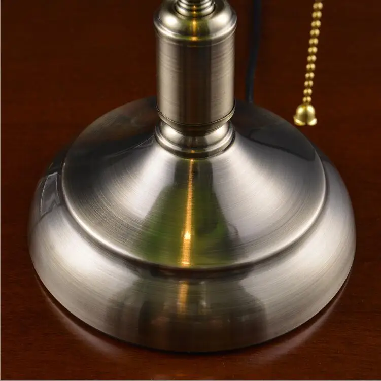 Retro antique brass green glass shade Table Lamps lights for study room living room bank office book student desk lamps light