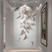 8D Большая фреска гипсовый цветок 3d обои с рисунком кирпича фотообои 3D настенные фотообои для спальни диван фоновые обои