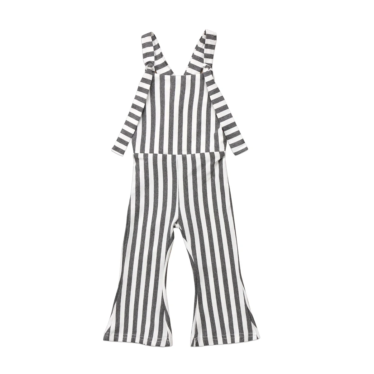 Детские Полосатые брюки с подтяжками для маленьких девочек; комбинезоны; комбинезон с колокольчиками; одежда