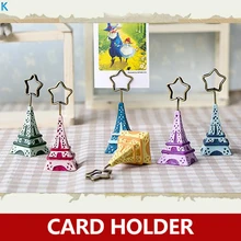6 шт/партия, корейский милый Эйфелева башня фото провода держатель, Красочный Держатель для заметок на рабочем столе, ежедневное сообщение держатель карты