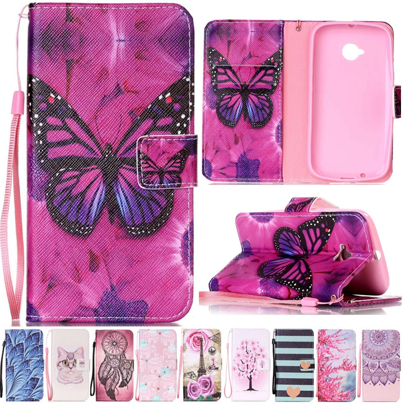 

Luxury Cartoon Butterfly Elephant Cat Leather Flip Fundas Case For Coque Motorola Moto E2 E 2nd Gen XT1505 XT1511 XT1527 Cover