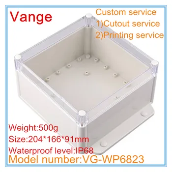 

2pcs/lot professional injected mould box IP68 waterproof 204*166*91mm ABS plastic enclosure diy case for power support device