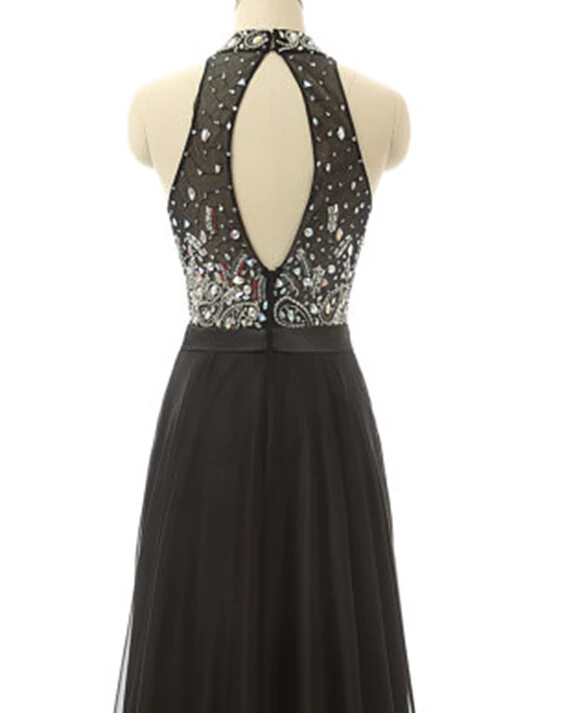 Luxury-Black-Prom-Dresses-2017-Illusion-Back-Vestido-De-Festa-High-Neck-Plus-Size-Formal-Evening