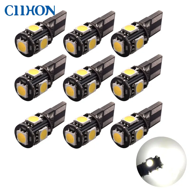 9 шт авто светодиодный Canbus T10 6 SMD 5630 5050 W5W 192 194 белый 12 V 6500 K автомобиля Клин Парковка потолочный плафон Ширина маркер светильников и ламп накаливания