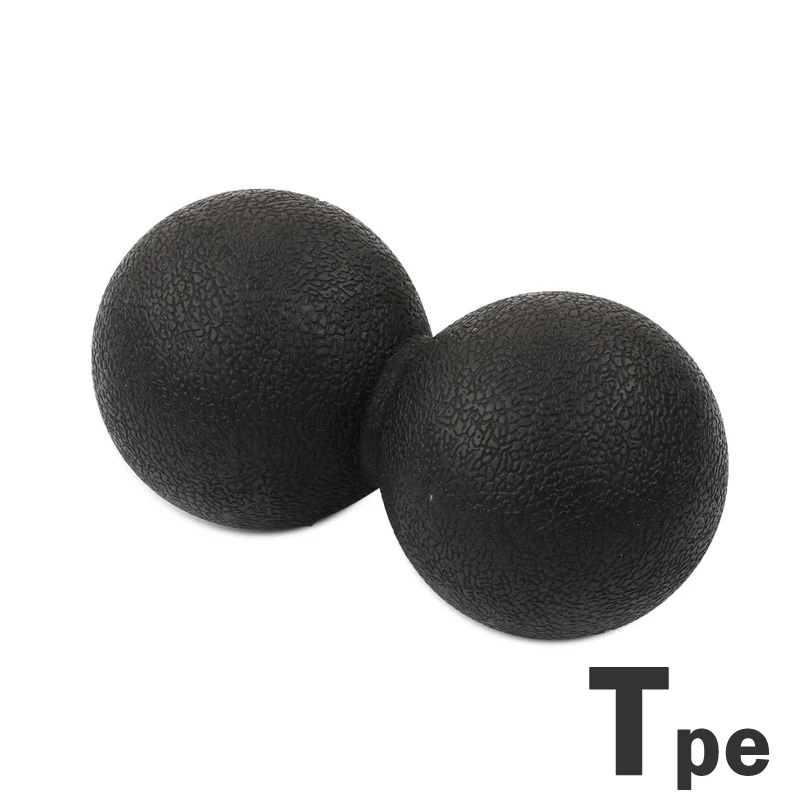 ТПЭ двойной мяч для Лакросса арахисовый Массажный мяч для грудного отдела позвоночника верхняя часть спины шеи Массаж Фитнес-тренировка - Цвет: Черный